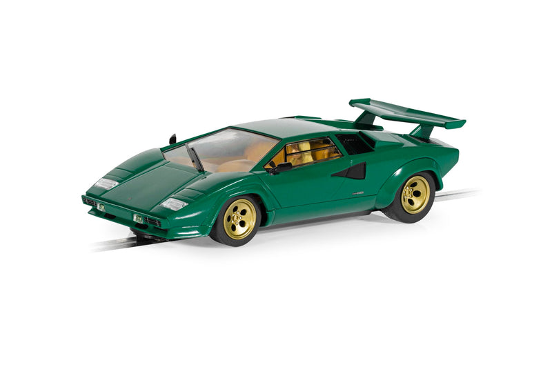 Scalextric Cars - C4500 Lamborghini Countach - Green - Toy Slot Car for use Race Tracks or Set - Small Kids Gift Ideas for Boy/Girl Ages 5 Accessories