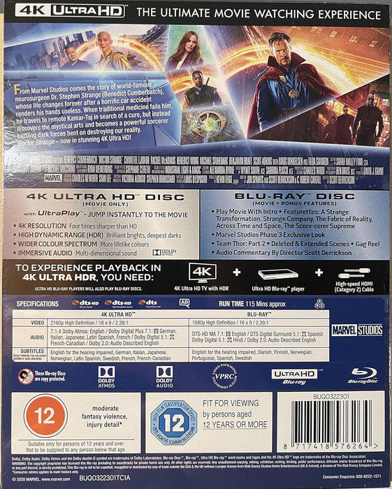 DOCTOR STRANGE 4K ULTRA HD COLLECTORS MONDO EDITION #41 STEELBOOK / INCLUDES BLU RAY