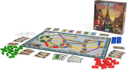 Zug um Zug Paris Brettspiel – Strategiespiel zum Bahnaufbau mit detaillierten Pariser Bussen, lustiges Familienspiel für Kinder & Erwachsene, ab 8 Jahren, 2–4 Spieler, 10–15 Minuten Spielzeit