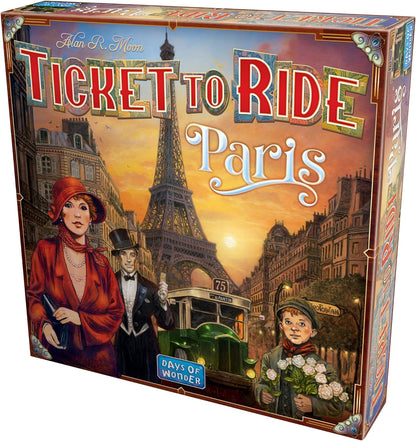Zug um Zug Paris Brettspiel – Strategiespiel zum Bahnaufbau mit detaillierten Pariser Bussen, lustiges Familienspiel für Kinder & Erwachsene, ab 8 Jahren, 2–4 Spieler, 10–15 Minuten Spielzeit