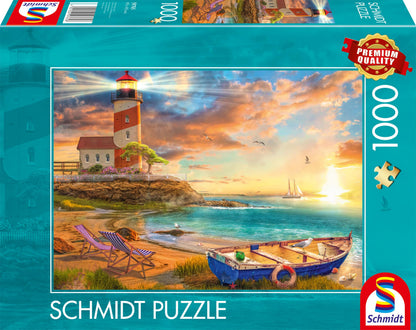 Sonnenuntergang in der Leuchtturm-Bucht (1000 Teile)