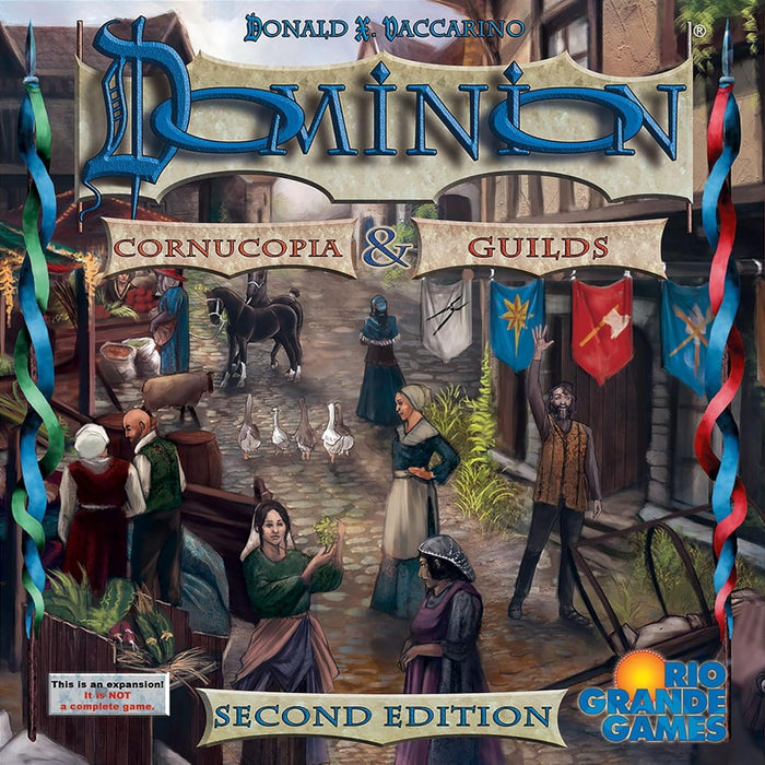 Rio Grande Games: Dominion Cornucopia & Guilds 2nd Edition - Expansion Deck Building Board Game, Time of The Harvest, Ages 14+, 2-4 Players, 30 Min