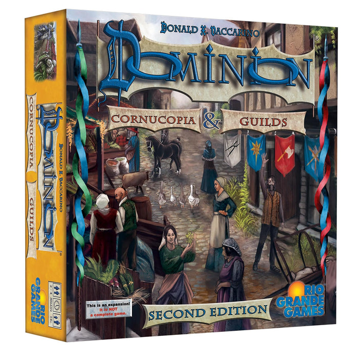 Rio Grande Games: Dominion Cornucopia & Guilds 2nd Edition - Expansion Deck Building Board Game, Time of The Harvest, Ages 14+, 2-4 Players, 30 Min