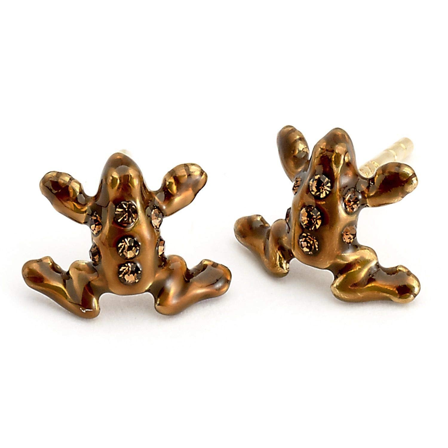 The Carat Shop Harry Potter Sterling Silber Schokofrosch-Bolzen-Ohrringe mit Swarovski-Kristallen