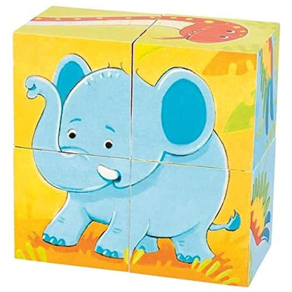 Goki 57434 Puzzle de dados animales salvajes, Multi-Coloured (Multi-Coloured