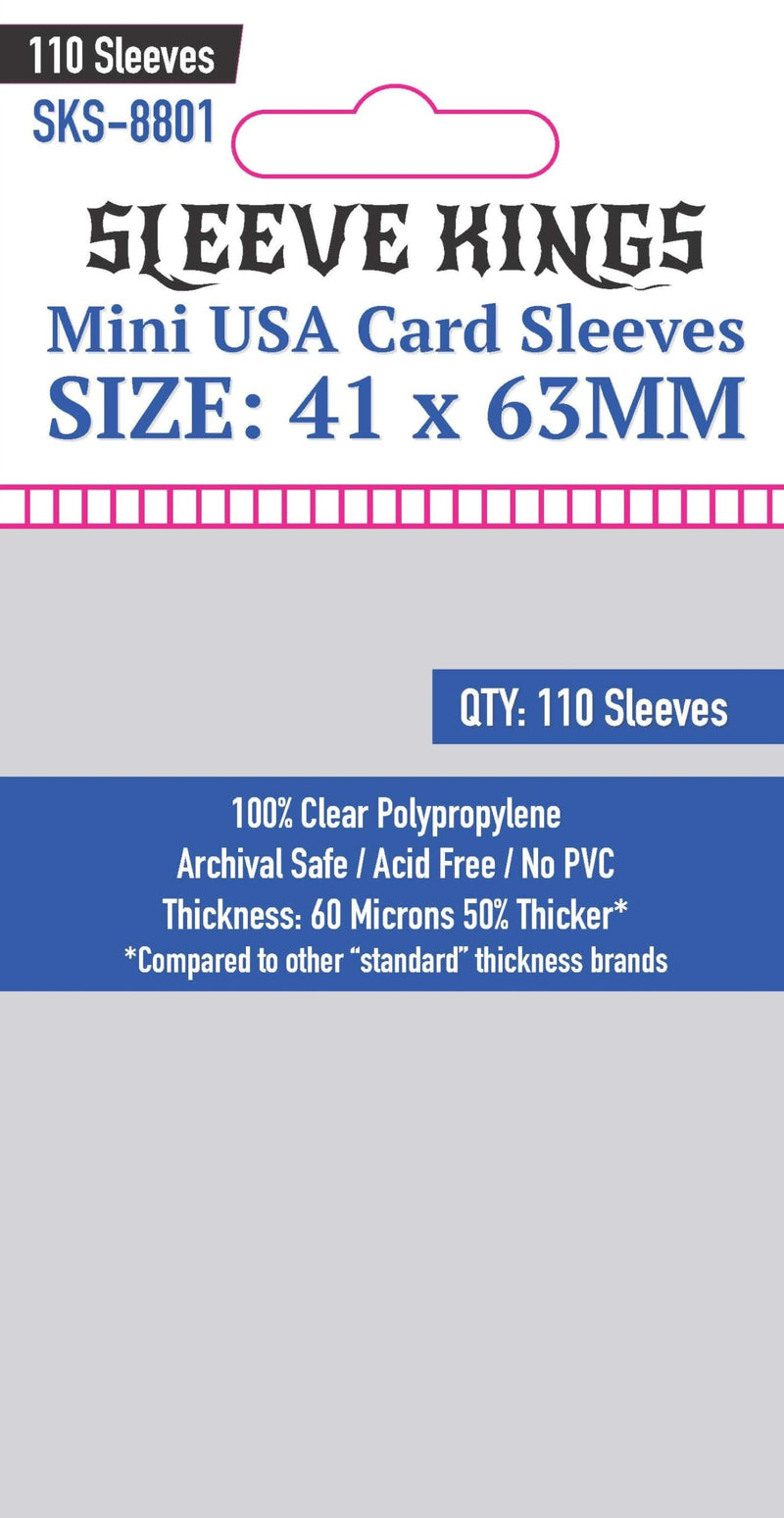 Sleeve Kings - Mini USA Card Sleeves - 41mm X 63mm - Pack of 110