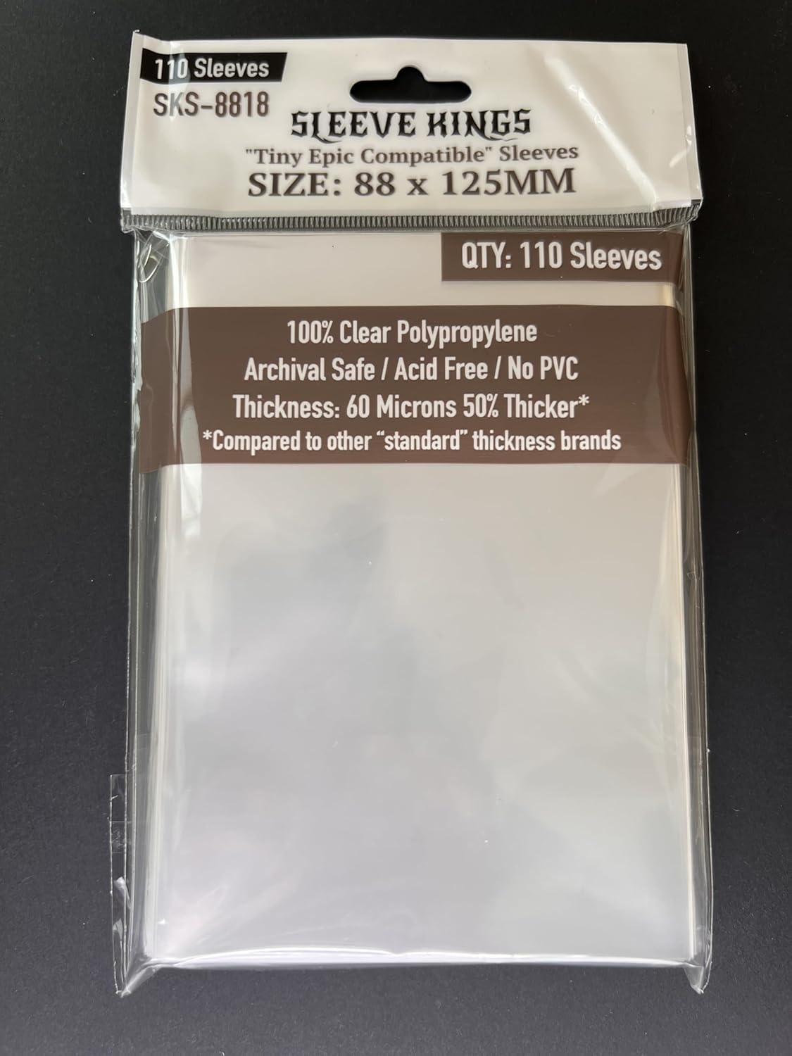 Sleeve Kings Card Sleeve, 88mm X 125mm, Pack of 110, Classic, Plastic/Vinyl/PVC/EVA