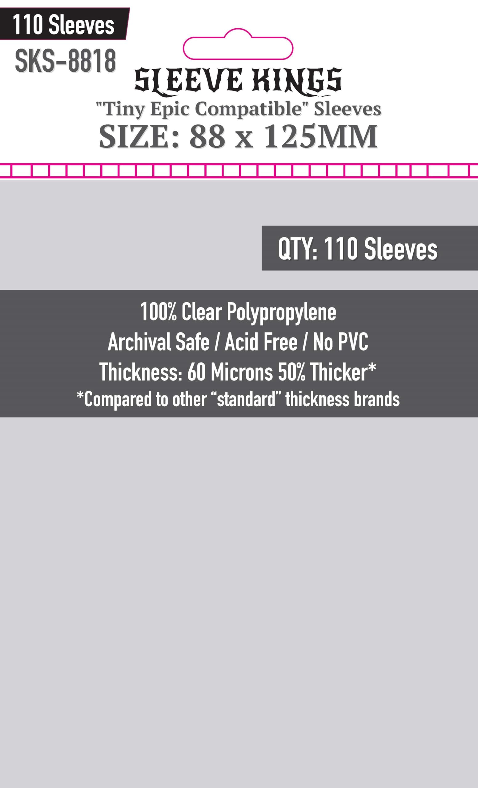 Sleeve Kings Card Sleeve, 88mm X 125mm, Pack of 110, Classic, Plastic/Vinyl/PVC/EVA