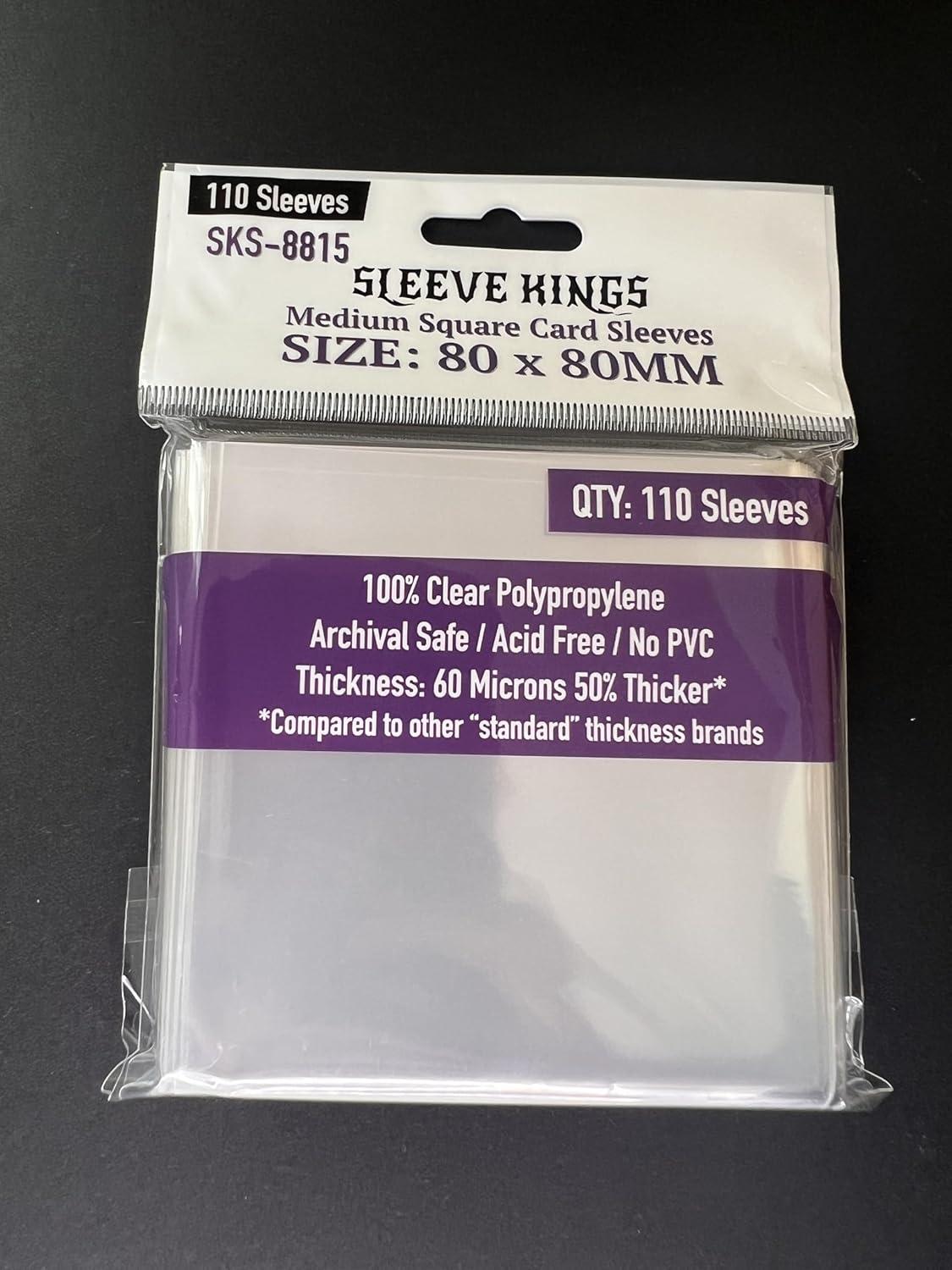 Sleeve Kings - Medium Square Card Sleeves 80mm X 80mm - Pack of 110