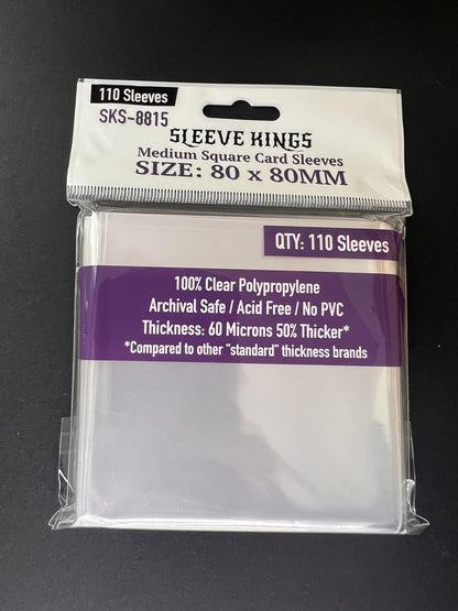 Sleeve Kings - Medium Square Card Sleeves 80mm X 80mm - Pack of 110