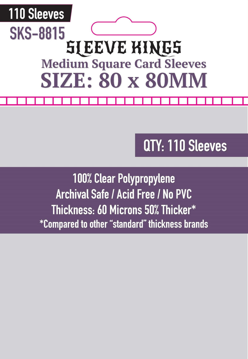 Sleeve Kings - Medium Square Card Sleeves 80mm X 80mm - Pack of 110