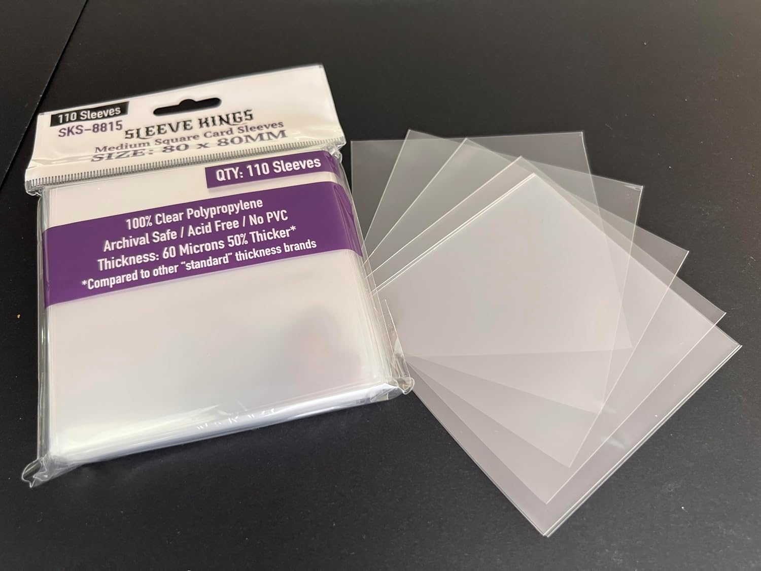 Sleeve Kings - Medium Square Card Sleeves 80mm X 80mm - Pack of 110