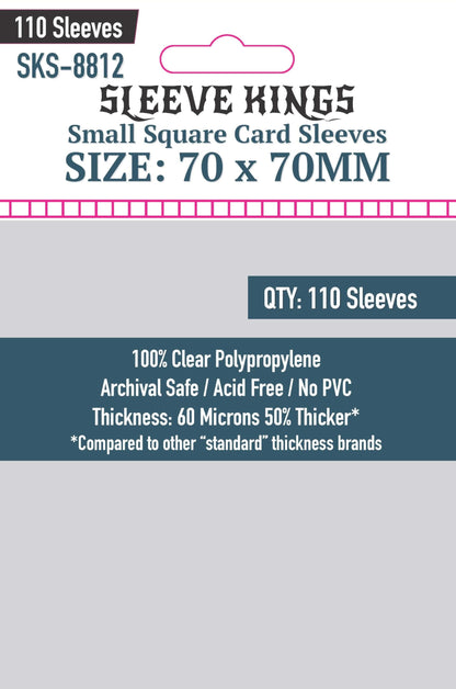 Sleeve Kings - Small Square Card Sleeves 70mm X 70mm - Pack of 110
