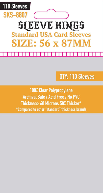 Sleeve Kings Standard USA Card Sleeves (56x87mm) - 110 Pack, 60 Microns,Yellow