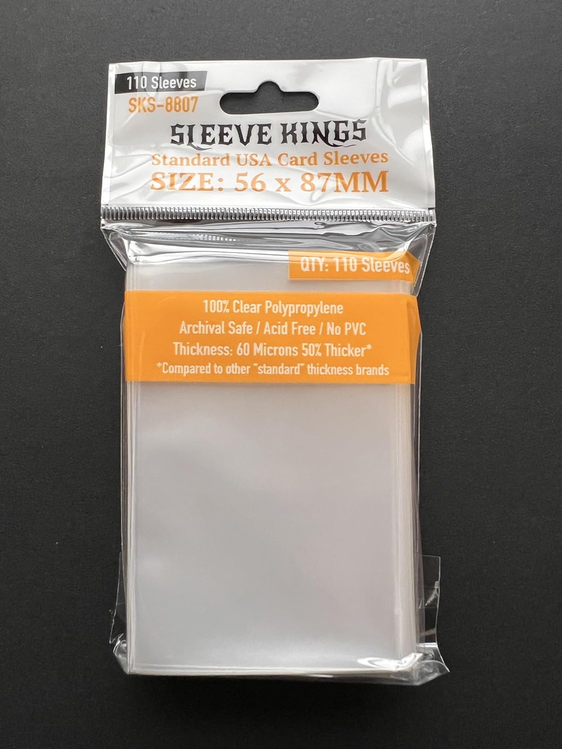 Sleeve Kings Standard USA Card Sleeves (56x87mm) - 110 Pack, 60 Microns,Yellow