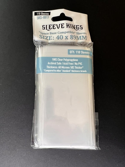 Sleeve Kings - Space Base Card Sleeves 40mm X 89mm - Pack of 110