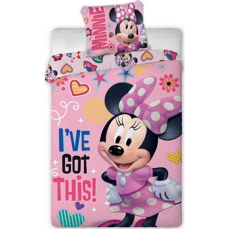 Disney Minne Duvet Cover Set - 1 Duvet Cover 140 x 200 cm + 1 Pillowcase 63 x 63 cm (Minnie Mouse Bedding - M
