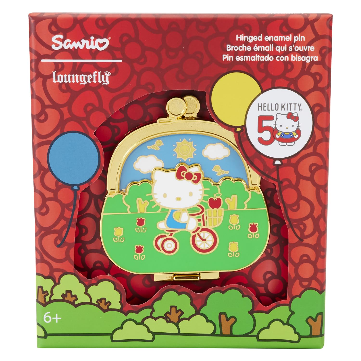 Loungefly Hello Kitty 50th Anniversary Coin Bag 3 Collector Box Pin
