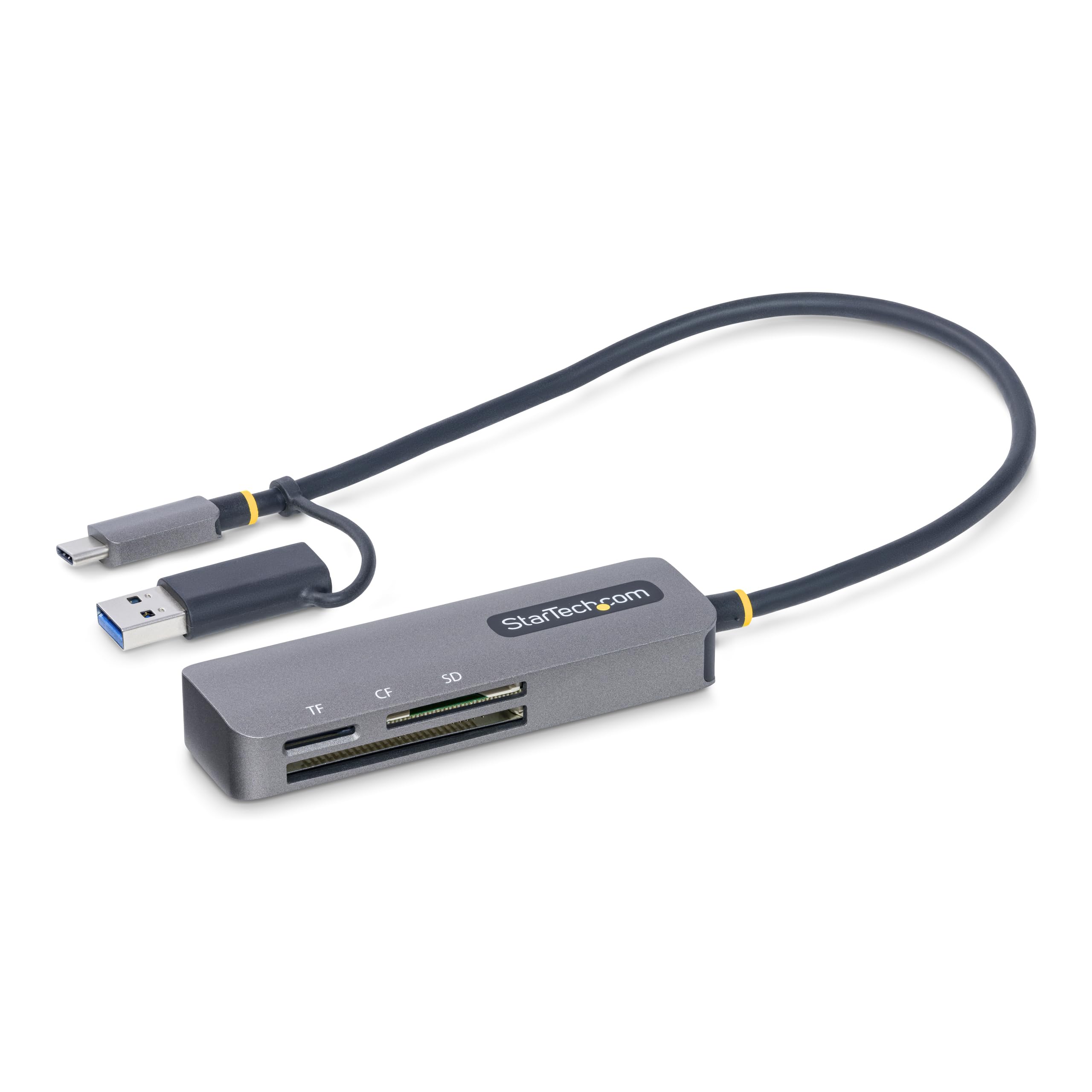 StarTech.com USB 3.0 Multi-Media Memory Card Reader, SD/microSD/CompactFlash, USB-C External Card Reader with USB-A Adapter