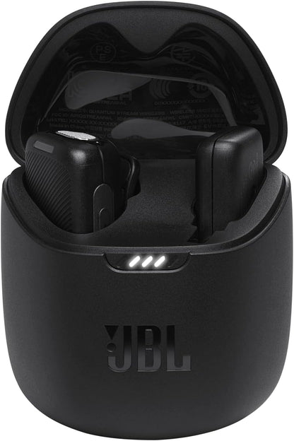 JBL Quantum Stream Wireless, micrófono inalámbrico portátil para streaming y dongle lightning para dispositivos Apple, con 24 horas de grabación, en negro