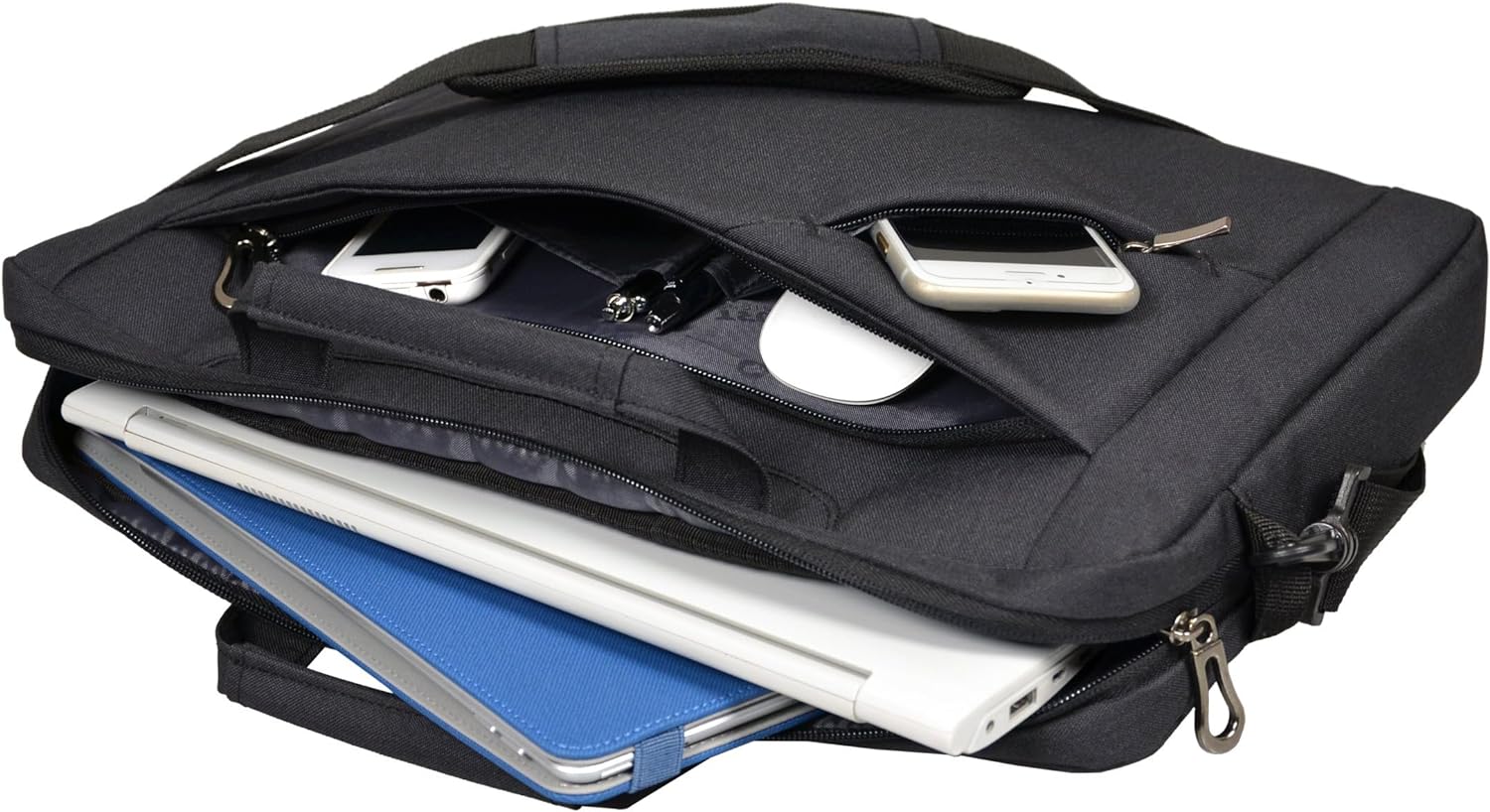 Port Designs Sydney Top Loading Shoulder Bag Case for 13.3/14-Inch Laptops with Smartphone Tech Accessories Pocket and Adjustable Shoulder Strap