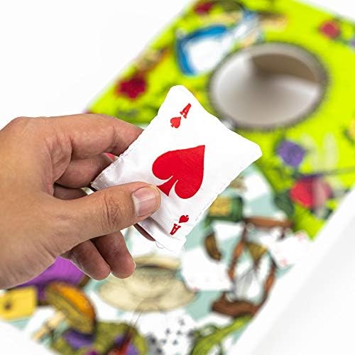 Professor PUZZLE Down the Rabbit Hole - Alice in Wonderland Themed Corn Hole Game/Bean Bag Toss Game
