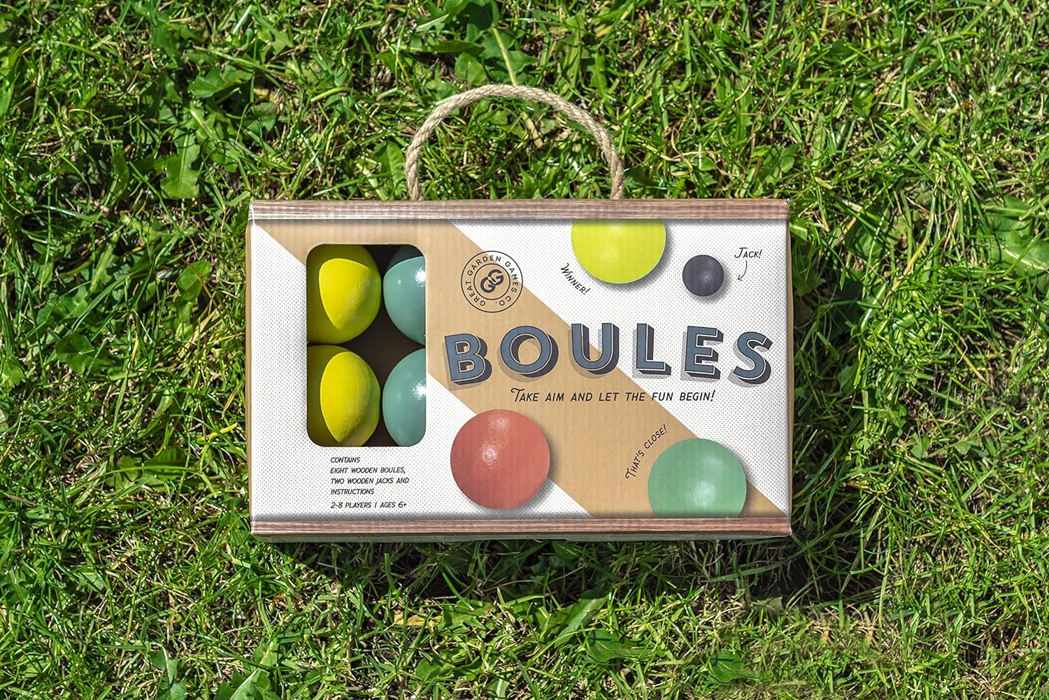 Professor PUZZLE Great Garden Games Boules Set - Plastic Garden Boules/Petanque Game - Outdoor Games/Garden Games set- 6 Balls & 1 Jack.