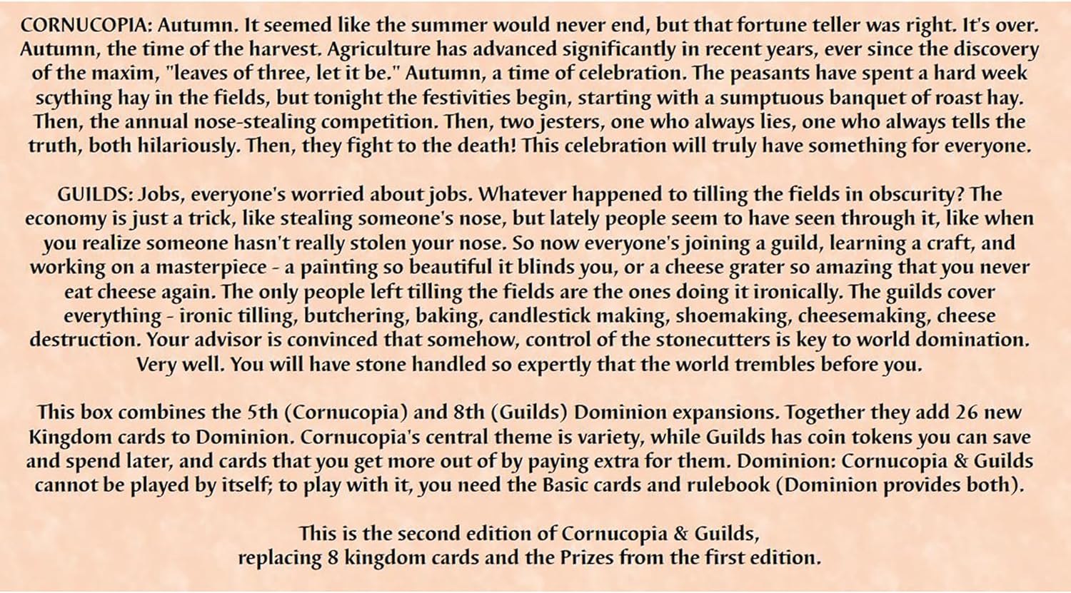 Rio Grande Games: Dominion Cornucopia & Guilds - Update Pack - New 2nd Edition Cards Only, Expansion Pack to Update 1st Edition to 2nd Edition