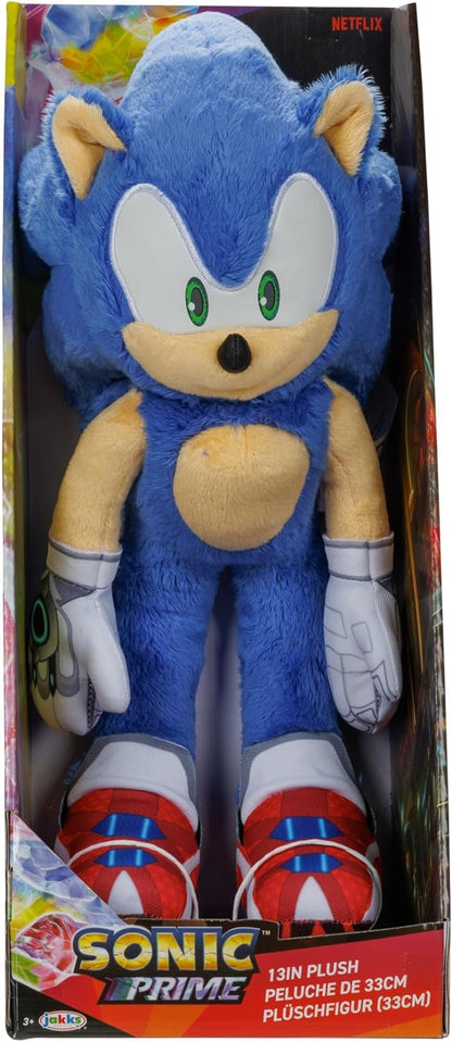 Sonic Prime Sonic The Hedgehog 13” / 33 cm Plush Figure Doll Stuffed Animal With Super Soft Touch. Perfect Cuddle Buddy For All Fans For Any Age!