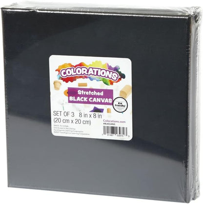 Colorations - Colorations - Canvas Zwart 20x20cm Set van 3