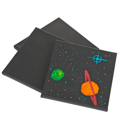 Colorations - Colorations - Canvas Zwart 20x20cm Set van 3