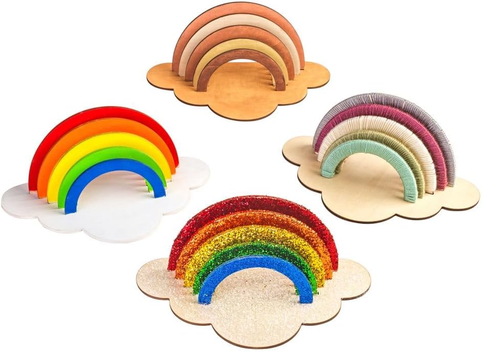 Colorations - Colorations - Maak en Versier je Eigen Houten Regenboog Set van 6