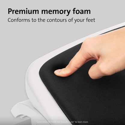 Kensington Adjustable Ergonomic Memory Foam Foot Rest - SoleMate Comfort under desk foot rest for improved posture, siatica and orthopedic relief - Grey/Black (56153) Plastic Solemate Comfort