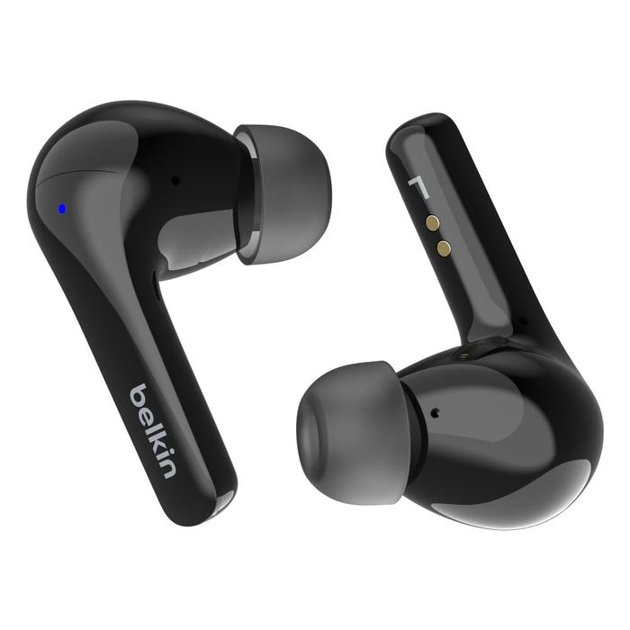 Belkin SoundForm™ Motion True Wireless Earbuds, Noise Cancelling Ear Buds with Wireless Charging Case & Dual Microphone - IPX5 Water Resistant Bluetooth Headphones for iPhone & Samsung