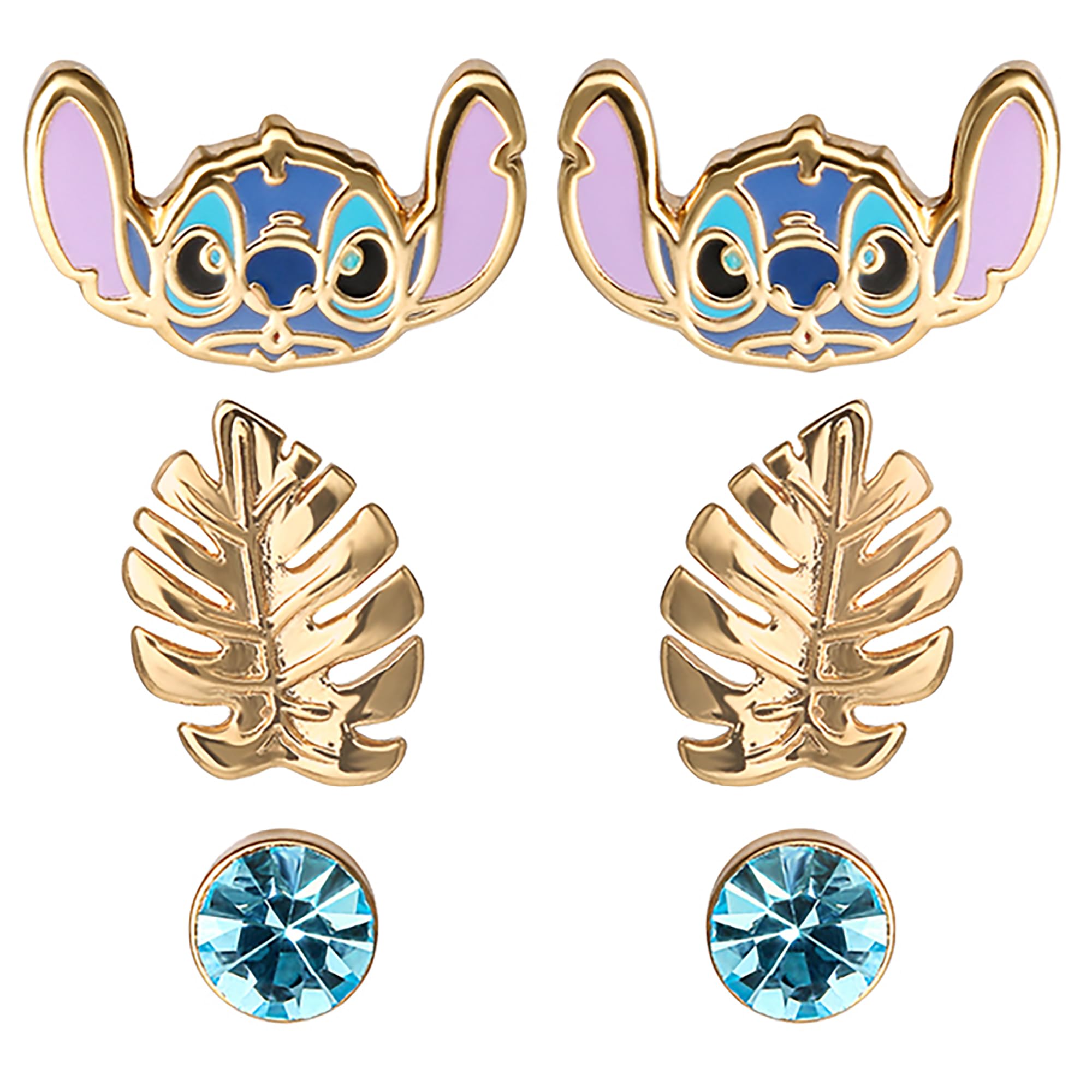 Disney Lilo & Stitch Blue and Gold Coloured 3 Piece Earring Set SF00262YRQL.PH