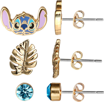 Disney Lilo & Stitch Blue and Gold Coloured 3 Piece Earring Set SF00262YRQL.PH