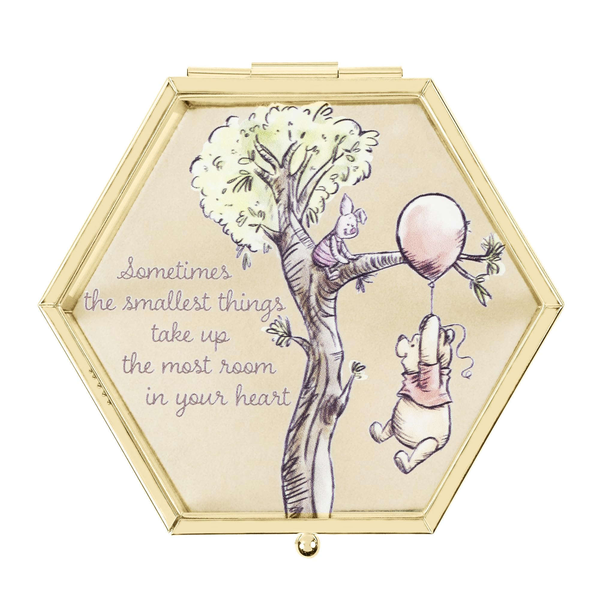 Disney Home Winnie the Pooh Trinket Glass Jewellery Box With Lid VX701022L.PH