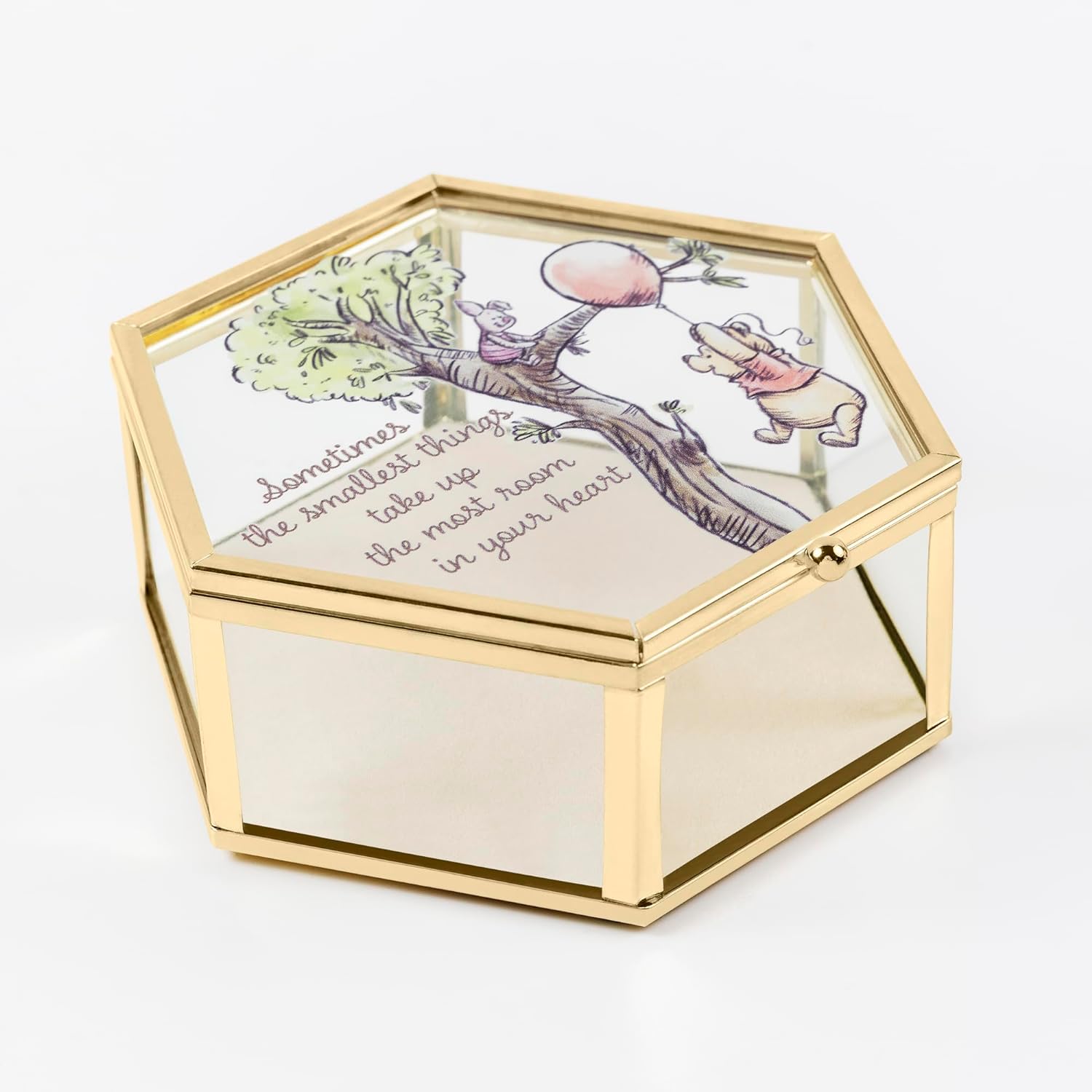 Disney Home Winnie the Pooh Trinket Glass Jewellery Box With Lid VX701022L.PH