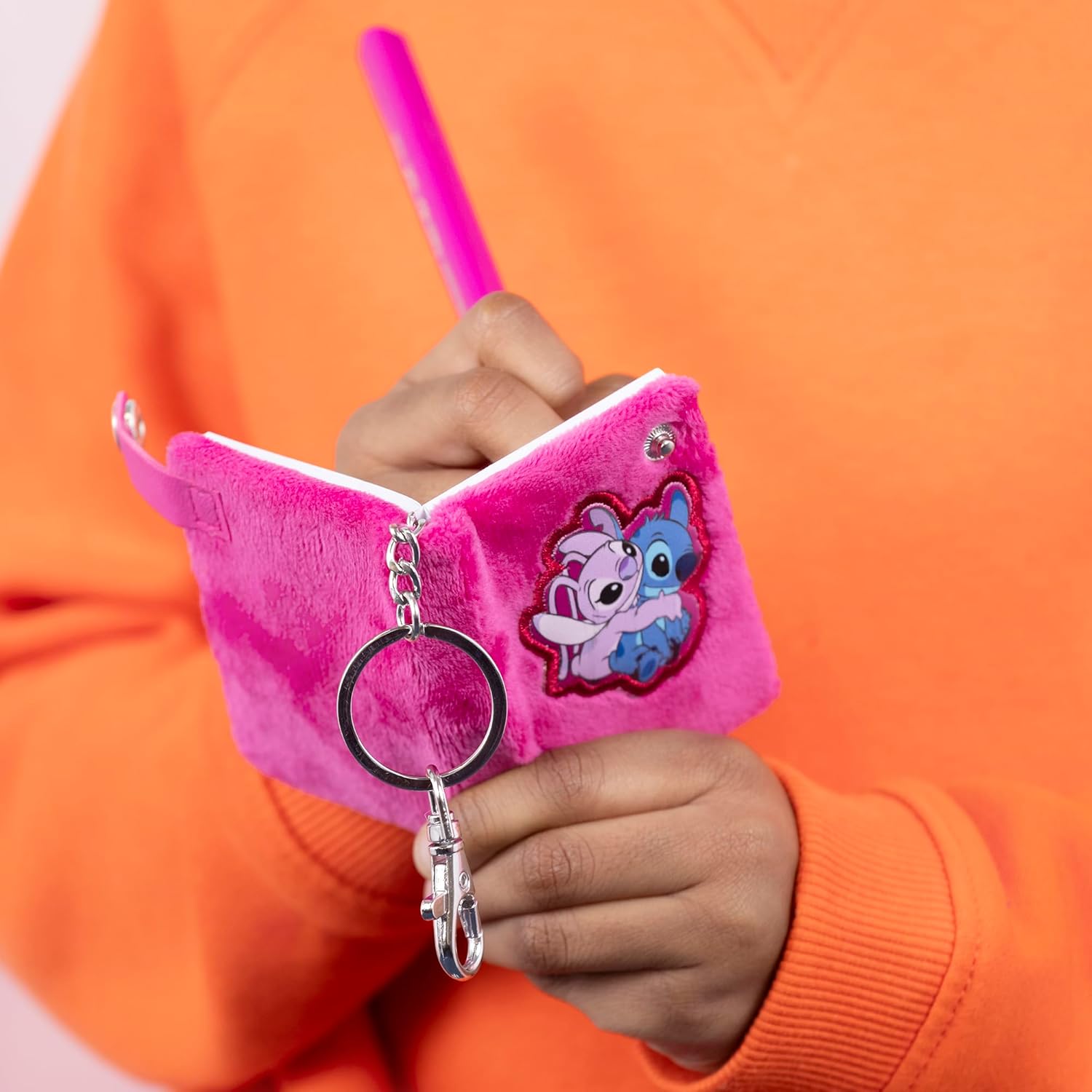 Disney Stitch Pink Note Book Key Chain