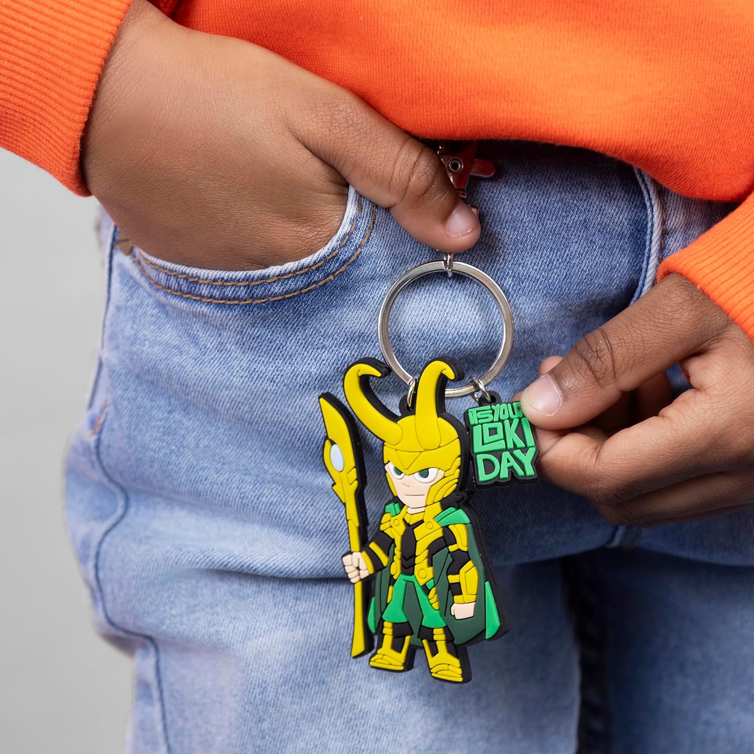 Avengers Loki Silicone Green and Yellow Keychain GH00334RL