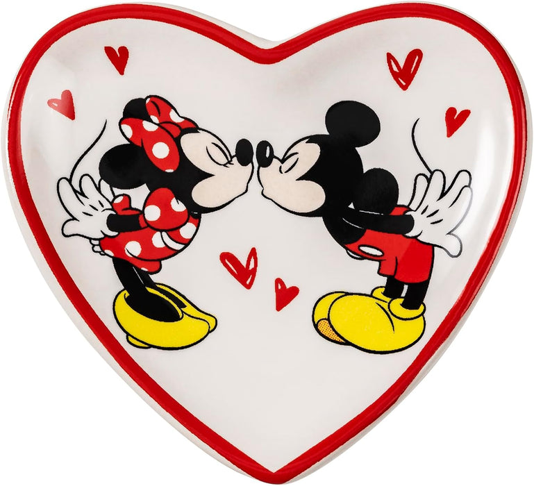 Mickey & Minnie Girls Earrings and Heart Trinket Tray Jewelry Dish Gift Set SF00675L.PH
