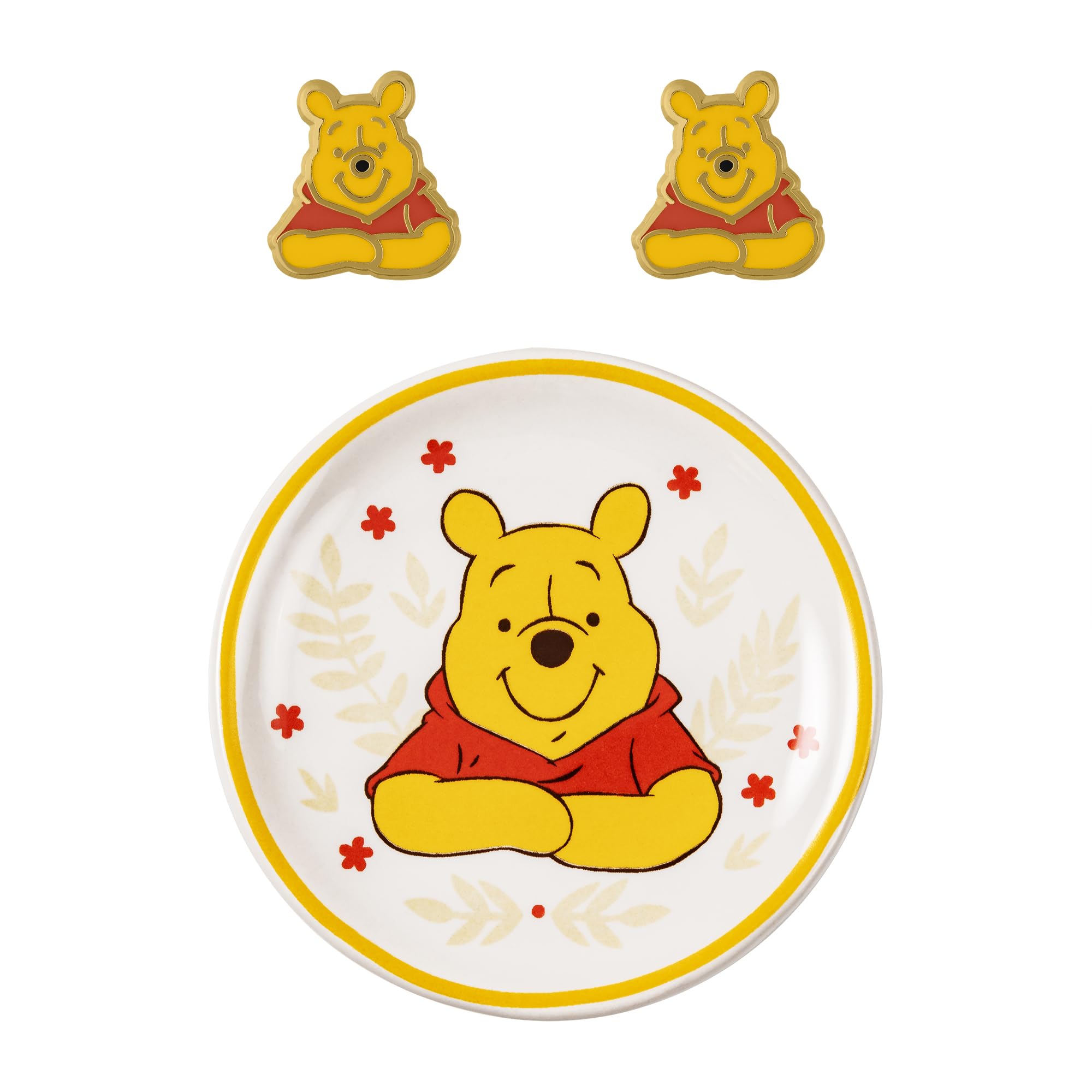 Disney - Winnie The Pooh Earrings and Trinket Tray Set