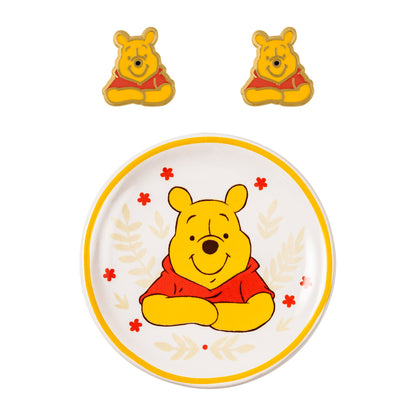 Disney - Winnie The Pooh Earrings and Trinket Tray Set