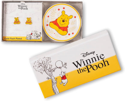 Disney - Winnie The Pooh Earrings and Trinket Tray Set