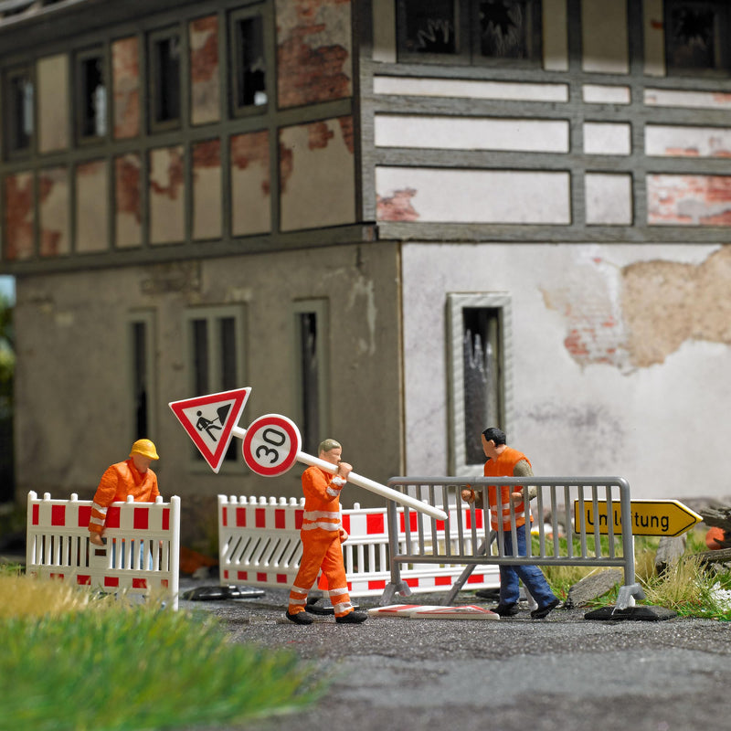 busch - 1/87 A-SET: ABSPERRUNGEN AUFSTELLEN (2/24) *