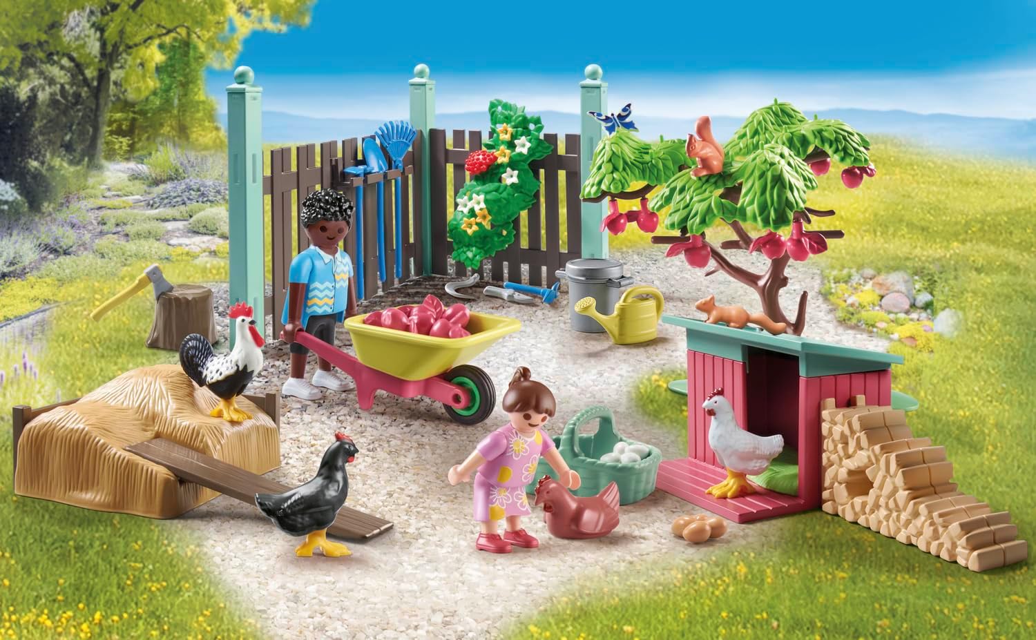 PLAYMOBIL 71510 myLife: Little Chicken Farm, diverse courtyard with animals and accessories, educational and gifting toy, fun imaginative role-play, sustainable play sets suitable for children ages 4+