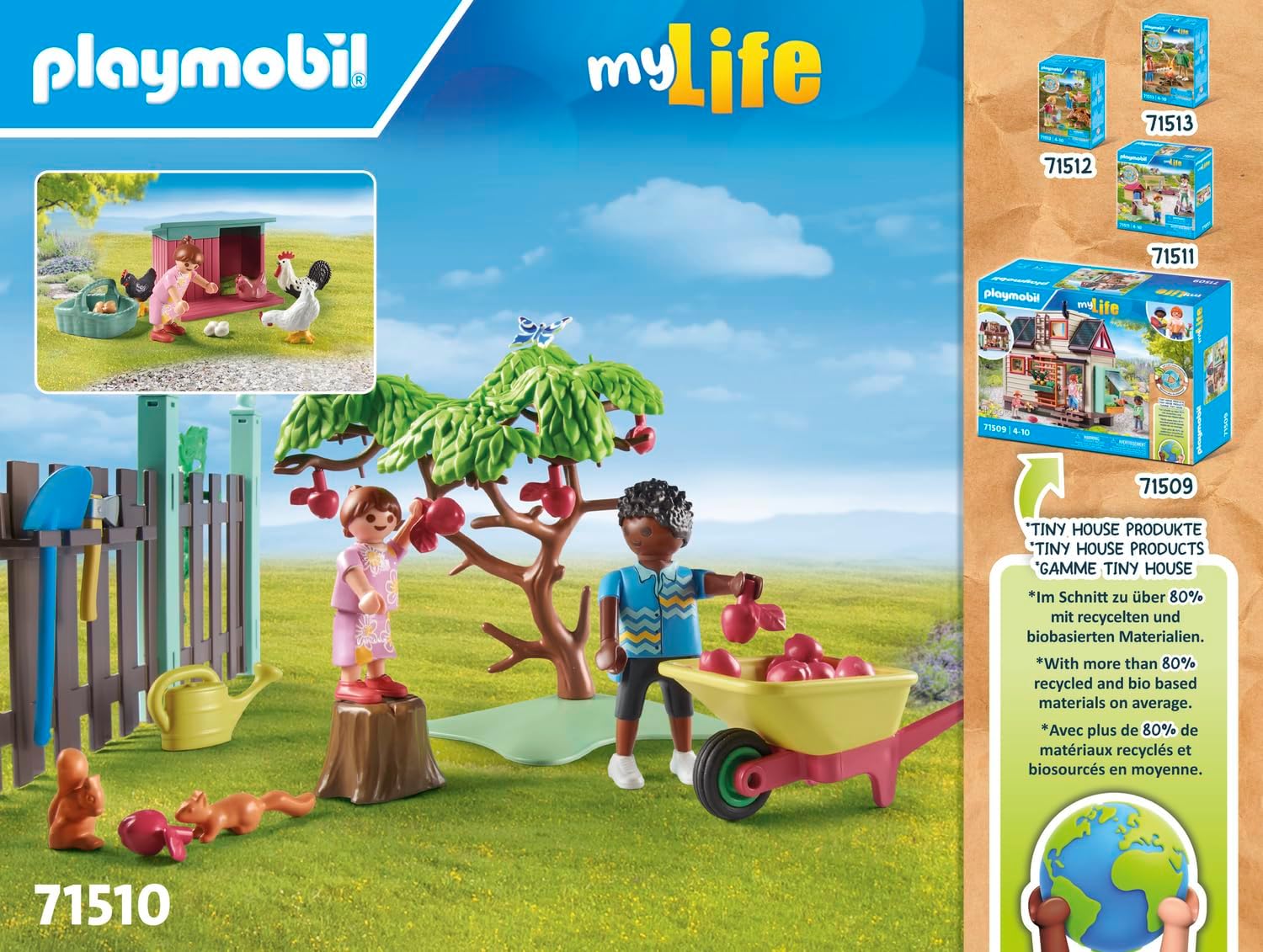 PLAYMOBIL 71510 myLife: Little Chicken Farm, diverse courtyard with animals and accessories, educational and gifting toy, fun imaginative role-play, sustainable play sets suitable for children ages 4+