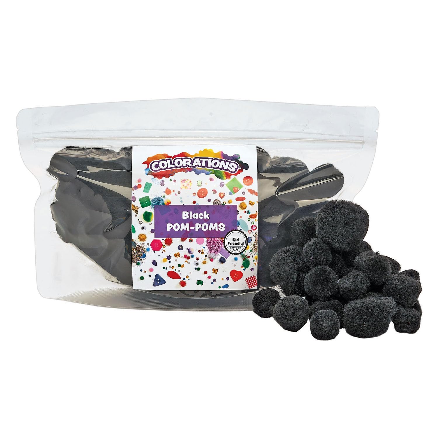 Colorations - Colorations - Pom Poms Zwart 100st.