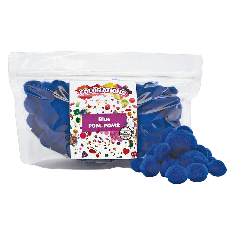 Colourations Pom Pom Poms Blue Pack of 100