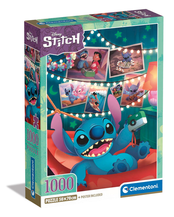 Clementoni-39793 Puzzle Disney Stitch 1000 Piezas Adultos | Rompecabezas de cómic, Multicolor (39793